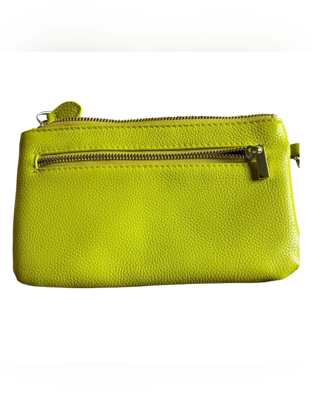 Befen Genuine Pebbled Leather Wristlet Clutch Wallet – Lime Green / Chartreuse
